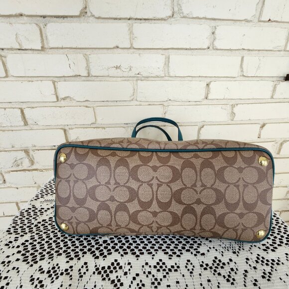 Coach Peyton Signature Cora Domed Shoulder Bag Satchel - Picture 11 of 15